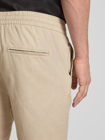 Matinique Regular fit bermuda van een mix van linnen en katoen, model 'barton' Ecru - 3