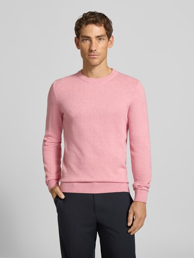 MCNEAL Strickpullover aus Baumwoll-Kaschmir-Mix mit Rundhalsausschnitt Fuchsia Melange 4