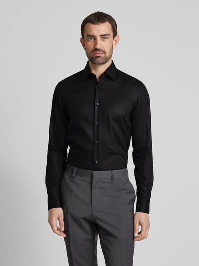 BOSS Slim Fit Business-Hemd mit Kentkragen Modell 'Hank' Black 4