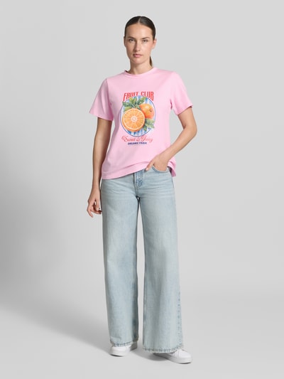 ZABAIONE T-shirt met motiefprint model 'Or44ange' Roze - 1