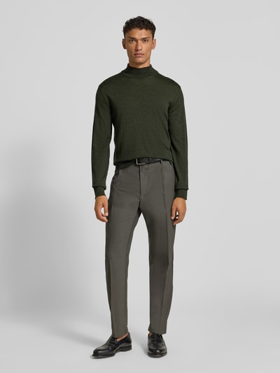 CRUNA Strickpullover mit Mock-Neck Khaki 1