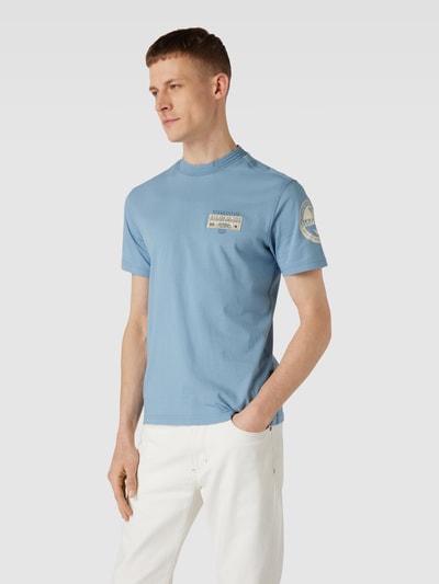 Napapijri T-shirt z naszywką z logo model ‘AMUNDSEN’ Dżins 4