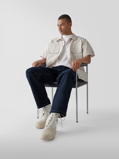 Jacquemus Cargohose mit Kontraststreifen Marineblau 3