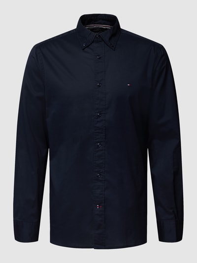 Tommy Hilfiger Vrijetijdsoverhemd met logostitching, model 'CORE FLEX POPLIN' Marineblauw - 2