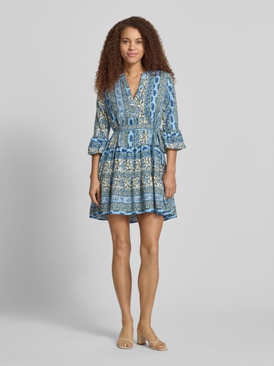 ONLY Figurumspielendes Freizeitkleid mit Taillengürtel zum Binden Modell 'SINA' Bleu 1