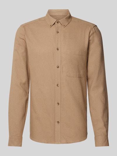 Only & Sons Slim fit vrijetijdsoverhemd met borstzak, model 'GUDMUND' Beige - 2