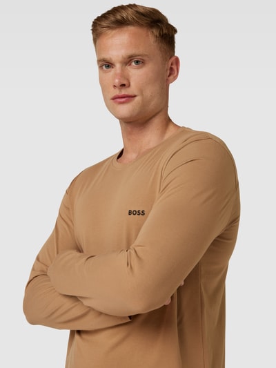 BOSS Longsleeve mit Label-Stitching Modell 'MIX&MATCH' Beige 3