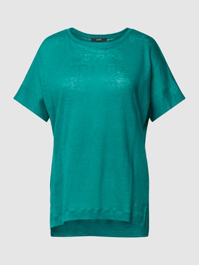 Esprit Collection T-shirt van puur linnen met labeldetail Smaragdgroen - 2