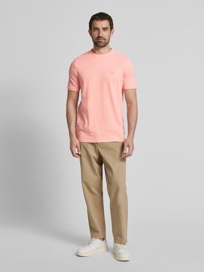 Fynch-Hatton T-Shirt mit Label-Stitching Orange 1