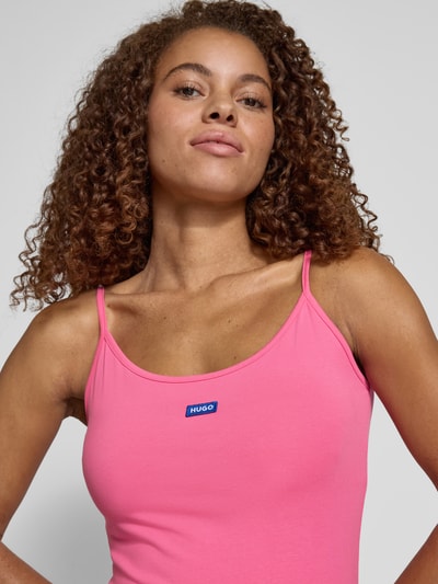 Hugo Blue Minikleid mit Label-Badge Modell 'Narya' Fuchsia 3