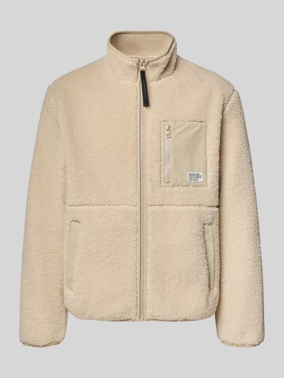 Produktfoto, cremefarbene Regular Fit Teddy- / Webpelzjacke mit Brustleistentaschen von Marc O'Polo DENIM, weiche Textur