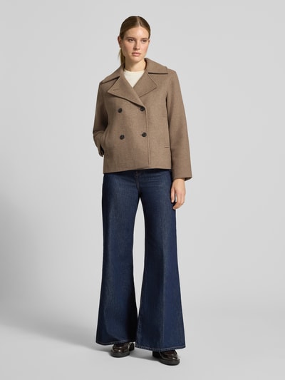 Selected Regular Fit Mantel aus Woll-Mix Modell 'ZIA-ALMA' Taupe 1