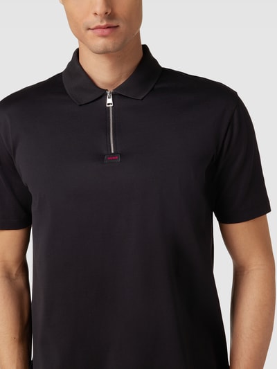 HUGO Koszulka polo o kroju regular fit z naszywką z logo Czarny 3