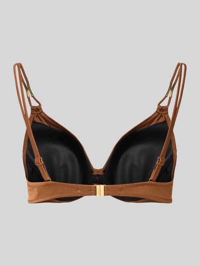 Produktfoto, Bikini-Oberteil mit verstellbaren Trägern von Marie Jo, braun-schwarz, glatte Oberfläche, Stretch-Material, gepolsterte Cups