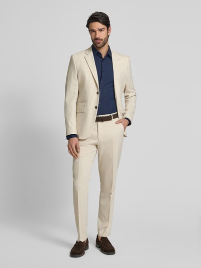 Jake*s Super Slim Fit Business-Hemd mit Knopfleiste Marine 1
