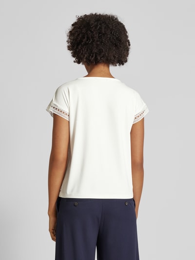comma T-shirt met broderie anglaise Offwhite - 5