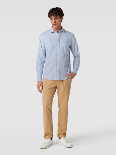 OLYMP Level Five Slim Fit Freizeithemd aus reiner Baumwolle mit Allover-Muster Bleu 1