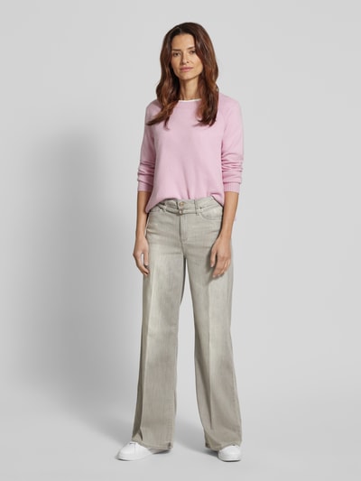 Raffaello Rossi Straight leg jeans met ceintuur, model 'Sventy B' Lichtgrijs - 1