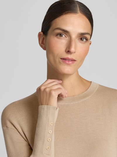 windsor. Gebreide trui van scheerwol-zijde-mix Beige - 3