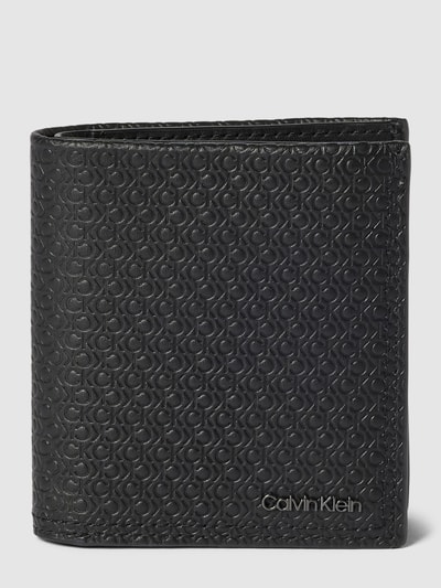 CK Calvin Klein Portemonnaie mit Allover-Label-Prägung Black 1