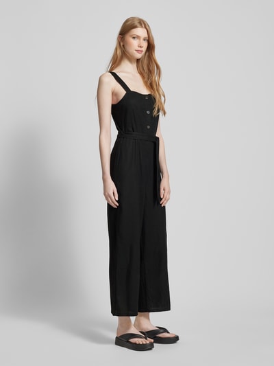 Only Jumpsuit van een mix van linnen en viscose, model 'CARO' Zwart - 1