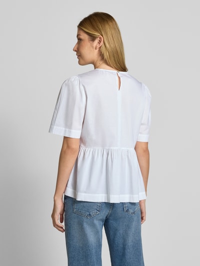 Rich & Royal Bluzka z okrągłym dekoltem i zapięciem na guzik Biały 5