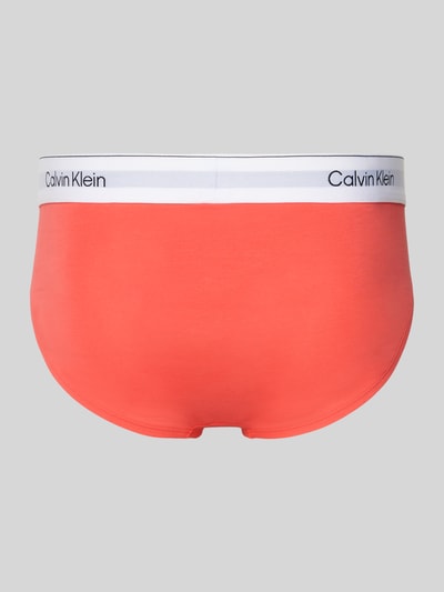 Produktfoto, Slip aus Baumwoll-Mix im 3er-Pack von Calvin Klein Underwear in Koralle mit elastischem Logo-Bund und glatter Textur