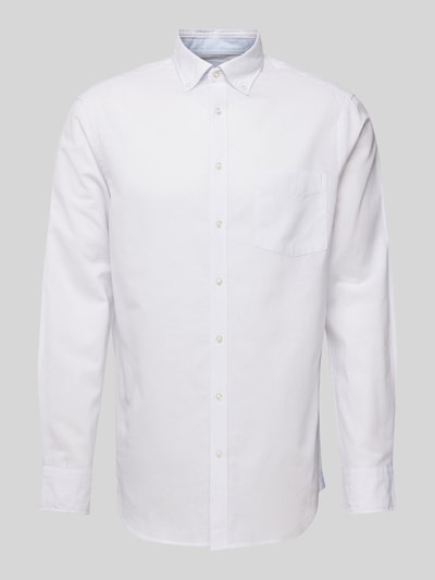 Christian Berg Men Freizeithemd mit Button-Down-Kragen und Streifenmuster Weiss 2