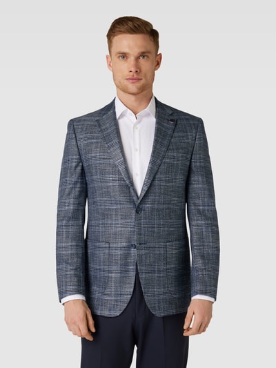 HECHTER PARIS Slim Fit Sakko mit Tartan-Karo Hellblau 4