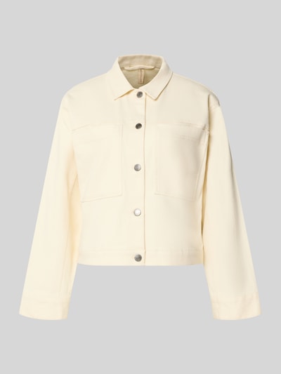 Productfoto, Regular fit jacke met borstzakken model 'Bess' van Soyaconcept, elastische katoenmix, crèmekleur, omlegkraag, knoopsluiting
