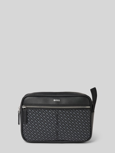 BOSS Kulturtasche mit Label-Print Modell 'Zair' Black 1