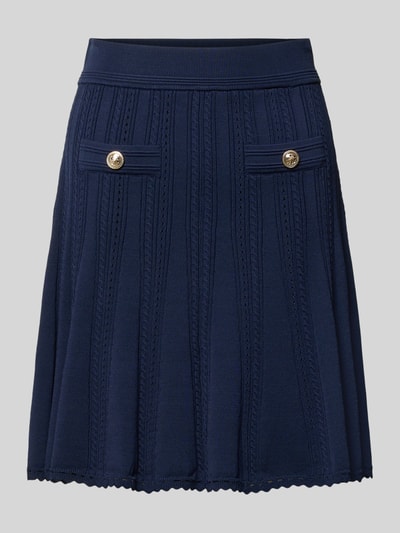 GUESS Knielanger Strickrock aus Viskose-Mix mit Eingrifftaschen Marine 1