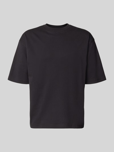 Produktfoto, schwarzes Relaxed Fit T-Shirt aus reiner Bio-Baumwolle von JAKE*S STUDIO MEN, Rundhalsausschnitt, Halbarm, klassische Form