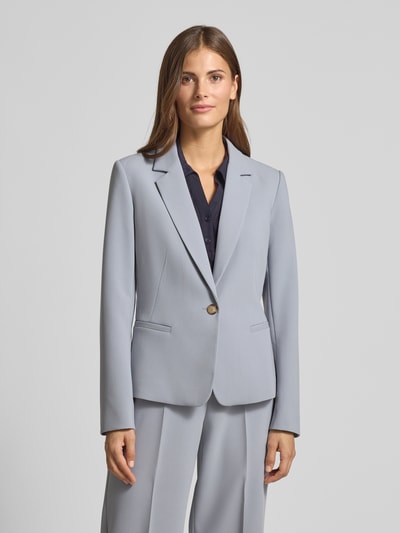 comma Regular fit blazer met reverskraag en paspelzakken Rookblauw - 4