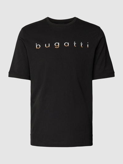 bugatti T-shirt z nadrukiem z logo Czarny 2