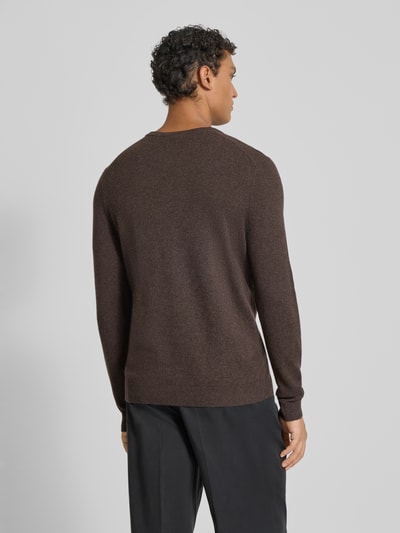 Christian Berg Men Kaschmirpullover mit V-Ausschnitt Schoko Melange 5