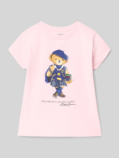 Polo Ralph Lauren Kids T-shirt met motiefprint en ronde hals Roze - 1