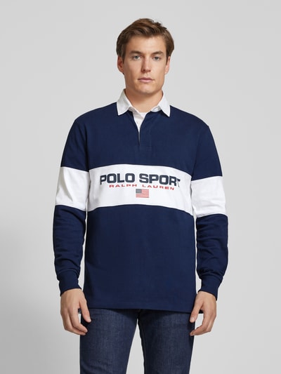 Polo Sport Classic Fit Poloshirt mit Label-Print Dunkelblau 4