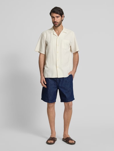 BOSS Orange Bermudas mit elastischem Bund und Tunnelzug Dunkelblau 1