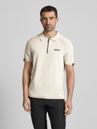 BOSS Green Regular Fit Poloshirt mit Label-Print Modell 'Perform-Max' Beige 4