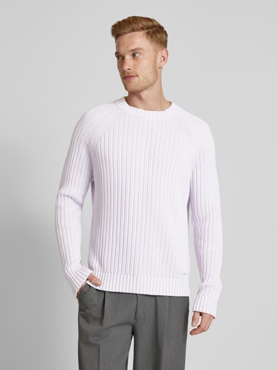 HUGO Gebreide pullover met ronde hals, model 'Sribben' Lila - 4