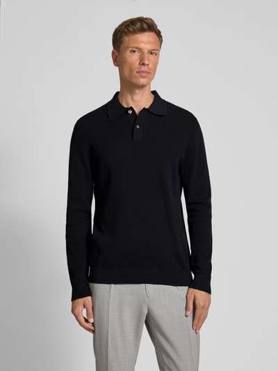 Christian Berg Men Slim Fit Poloshirt mit Knopfleiste Black 4
