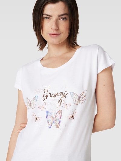 Montego T-Shirt mit Statement-Print Weiss 3