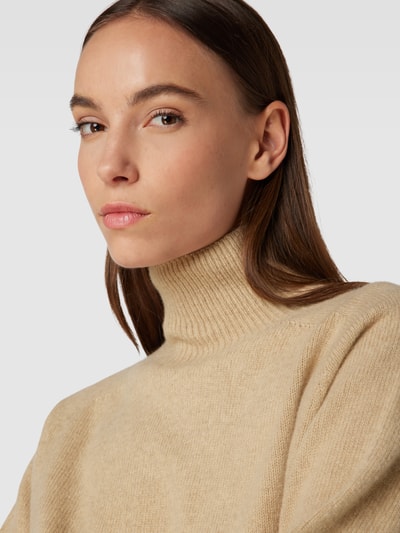 Drykorn Sweter z dzianiny z czystej żywej wełny model ‘LYZIMA’ Camel melanż 3