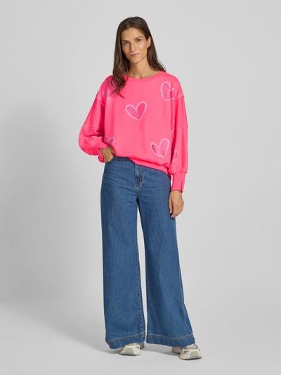 miss goodlife Sweatshirt met kapmouwen Neon roze - 1