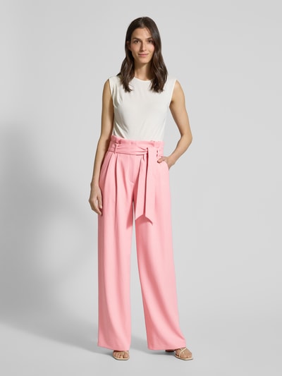 Marc Cain Wide Leg Stoffhose mit Bundfalten Pink 1