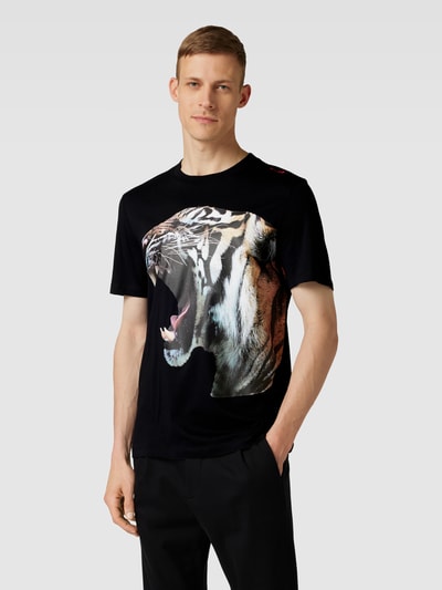 HUGO T-Shirt mit Motiv-Print Modell 'Digre' Black 4