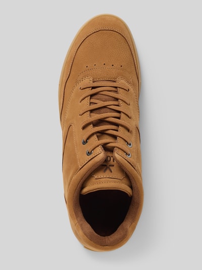 Lloyd Leren sneakers met siernaden, model 'ARENA' Cognac - 3