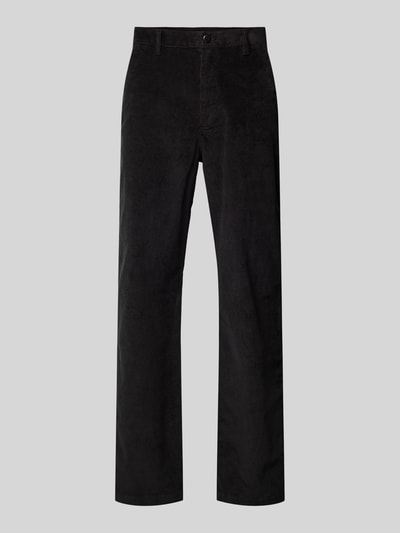 Calvin Klein Jeans Spodnie sztruksowe o kroju straight fit z wpuszczanymi kieszeniami Czarny 2