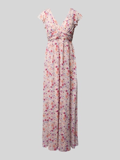 Jake*s Cocktail Maxikleid mit Volants und Taillenband Apricot Melange 2